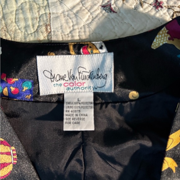 Diane Von Furstenberg Vest Women Color Authority Perfume Fan Crown Party Sz Lg - Picture 5 of 6